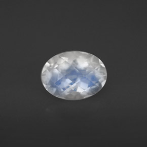 Pedra da lua arco-íris branco natural 1,34ct, corte oval, VS