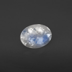 Pedra da lua arco-íris branco natural 1,34ct, corte oval, VS