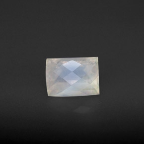Pedra da lua arco-íris multicolorido natural 1,20ct, baguete, VS-SI