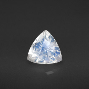 Pedra da lua arco-íris branco natural 1,20ct, trillion, VS
