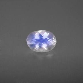 Pedra da lua arco-íris branco natural 0,99ct, corte oval, VVS-VS