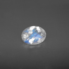Pedra da lua arco-íris branco natural 0,94ct, corte oval, VS-SI