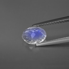 Pedra da lua arco-íris branco natural 1,10ct, corte oval, VS