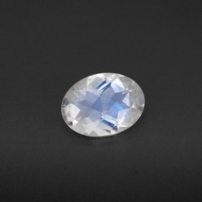 Pedra da lua arco-íris branco natural 0,85ct, corte oval, VS