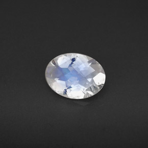 Pedra da lua arco-íris branco natural 0,85ct, corte oval, VS
