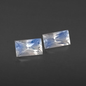 Pedras preciosas de pedra da lua arco-íris branco natural de  ct, baguete, VS
