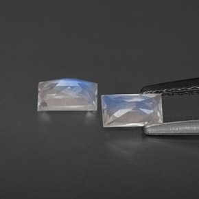 Pedras preciosas de pedra da lua arco-íris branco natural de  ct, baguete, VS