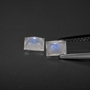 Pedras preciosas de pedra da lua arco-íris branco natural de  ct, baguete, VS