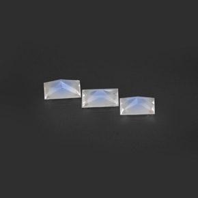 Pedras preciosas de pedra da lua arco-íris branco natural de 1,39 ct, baguete, VS