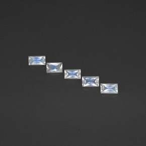 Pedras preciosas de pedra da lua arco-íris branco natural de  ct, baguete, VS