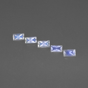 Pedras preciosas de pedra da lua arco-íris azul e branco natural de  ct, baguete, VS