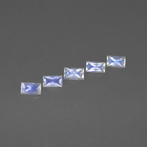 Pedras preciosas de pedra da lua arco-íris azul e branco natural de  ct, baguete, VS