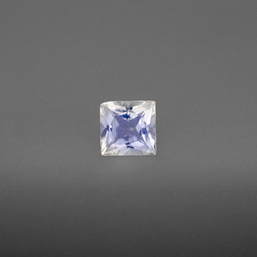 Pedra da lua arco-íris branco natural 0,57ct, quadrado, VS