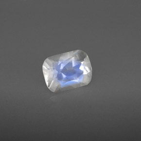 Pedra da Lua Arco-íris Branco azulado Natural 1.33ct, Almofada cortada, VS