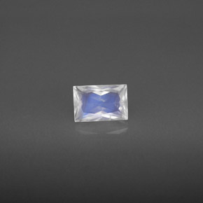 Pedra da lua arco-íris branco natural 0,64ct, baguete, VS