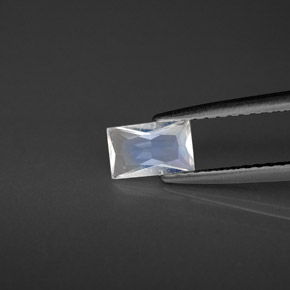 Pedra da lua arco-íris branco natural 0,42ct, baguete, VS