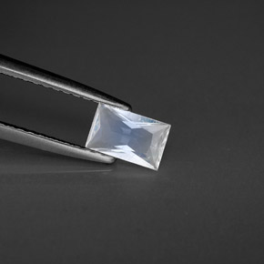 Pedra da lua arco-íris branco natural 0,42ct, baguete, VS