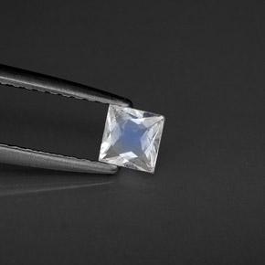 Pedra da Lua Arco-íris Branco azulado Natural 0.23ct, Quadrado, VS
