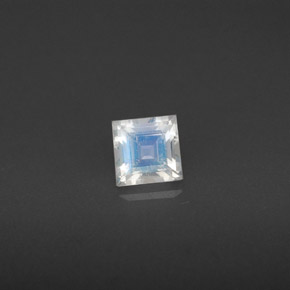 Pedra da lua arco-íris branco natural 0,31ct, quadrado, VS