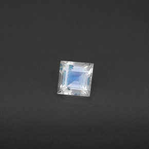 Pedra da lua arco-íris branco natural 0,31ct, quadrado, VS