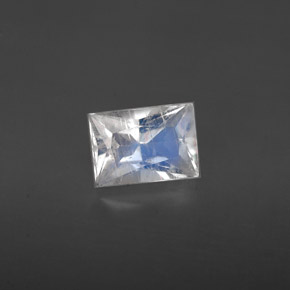 Pedra da lua arco-íris branco natural 0,64ct, baguete, VS