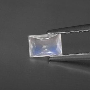 Pedra da lua arco-íris branco natural 0,40ct, baguete, VS