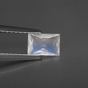 Pedra da lua arco-íris branco natural 0,40ct, baguete, VS