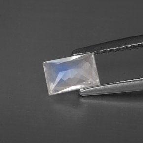 Pedra da lua arco-íris branco natural 0,40ct, baguete, VS