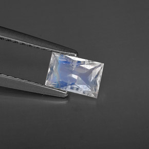 Pedra da lua arco-íris branco natural 0,44ct, baguete, VS