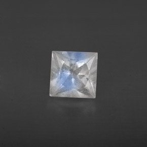 Pedra da lua arco-íris branco natural 0,61ct, quadrado, VS