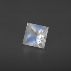 Pedra da lua arco-íris branco natural 0,61ct, quadrado, VS
