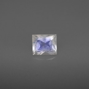 Pedra da lua arco-íris branco natural 0,83ct, baguete, VS-SI