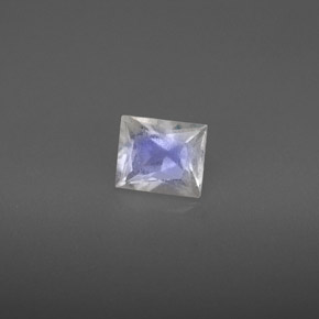 Pedra da lua arco-íris branco natural 0,83ct, baguete, VS-SI