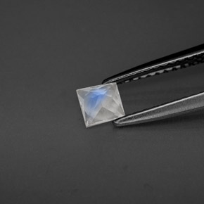 Pedra da Lua Arco-íris Branco azulado Natural 0.26ct, Quadrado, VS