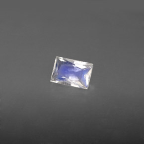 Pedra da lua arco-íris branco natural 0,51ct, baguete, VS