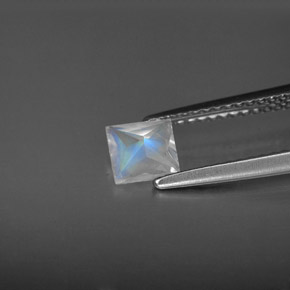 Pedra da Lua Arco-íris Branco azulado Natural 0.53ct, Quadrado, VS