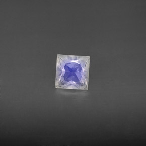 Pedra da lua arco-íris branco natural 0,59ct, quadrado, VS-SI