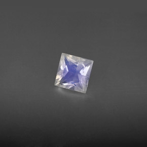 Pedra da lua arco-íris branco natural 0,59ct, quadrado, VS-SI