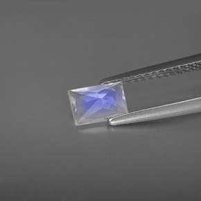 Pedra da lua arco-íris branco natural 0,53ct, baguete, VS