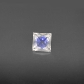 Pedra da lua arco-íris branco natural 0,56ct, quadrado, VS