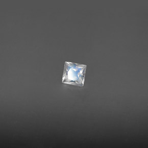 Pedra da lua arco-íris branco natural 0,19ct, quadrado, VS