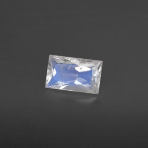 Pedra da Lua Arco-íris Branco azulado Natural 0.46ct, baguete, VS