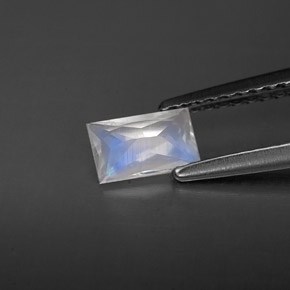 Pedra da lua arco-íris branco natural 0,40ct, baguete, VS