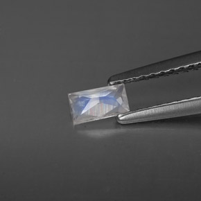 Pedra da lua arco-íris branco natural 0,23ct, baguete, VS