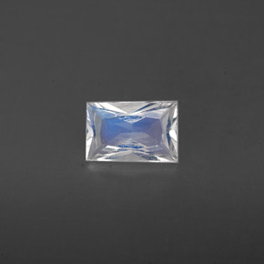 Pedra da lua arco-íris branco natural 0,44ct, baguete, VS