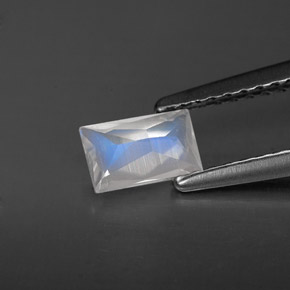 Pedra da lua arco-íris branco natural 0,42ct, baguete, VS
