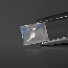 Pedra da lua arco-íris branco natural 0,49ct, baguete, VS