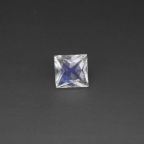 Pedra da lua arco-íris branco natural 0,46ct, quadrado, VS