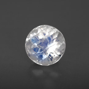 Pedra da lua arco-íris branco natural 1,44ct, corte redondo, VS
