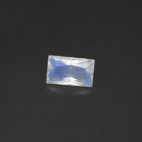 Pedra da lua arco-íris branco natural 0,42ct, baguete, transparente